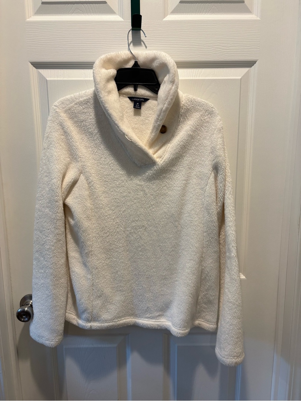 Lands' End Cream Neck Cozy Pullover Med